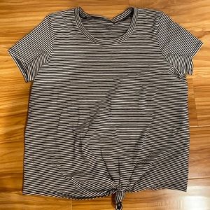 Striped madewell t shirt with knot tie